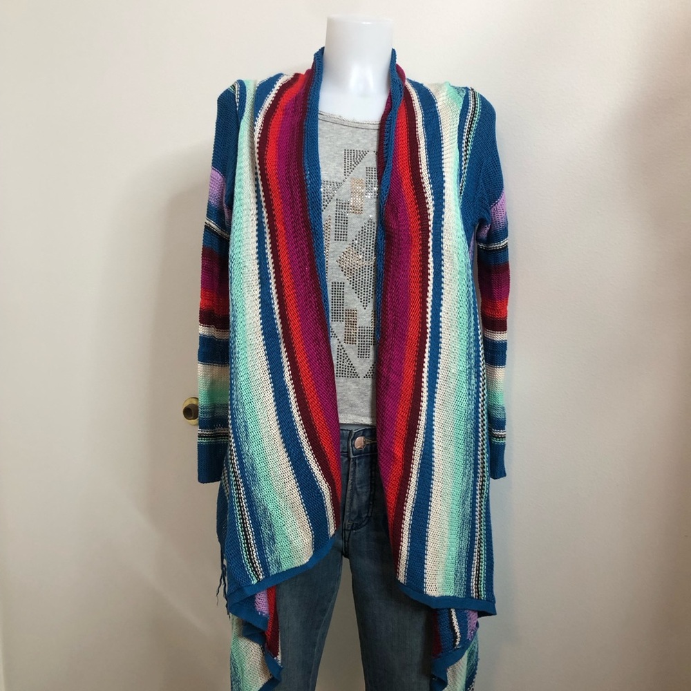 Billabong Multicolor Striped Open Cardigan